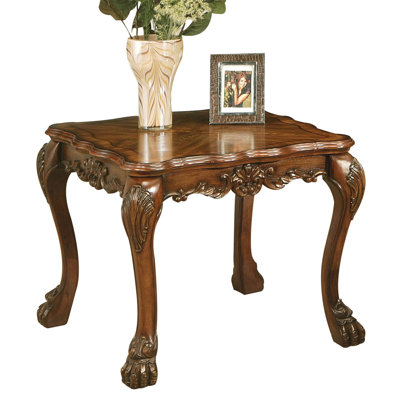Cherry Oak End Table With Claw Leg