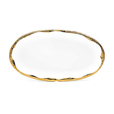 Assiette plate en porcelaine tendre 14 po Geir