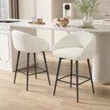 27.9" Seat Height Upholstered Swivel Bar Stools With Back(Set of 6)
