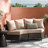 Queshawn 76" Wide Outdoor Wicker Loveseat with Cushions-1736614695-1736614692