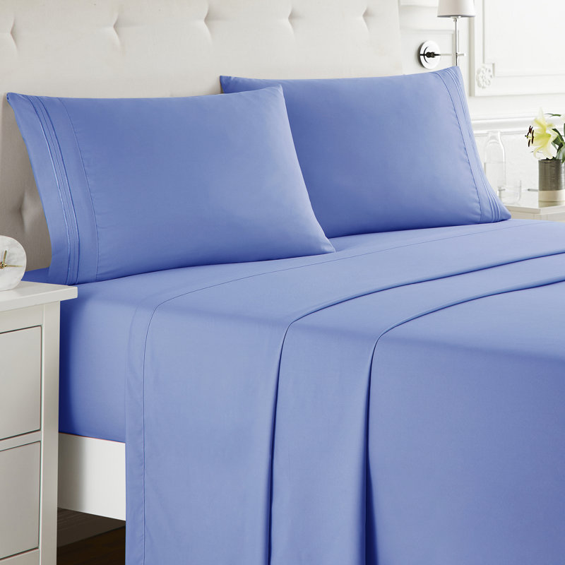  Ensemble de draps double brossé de luxe pour hôtel avec draps et taies d'oreiller très doux, Grand / véhicule récréatif