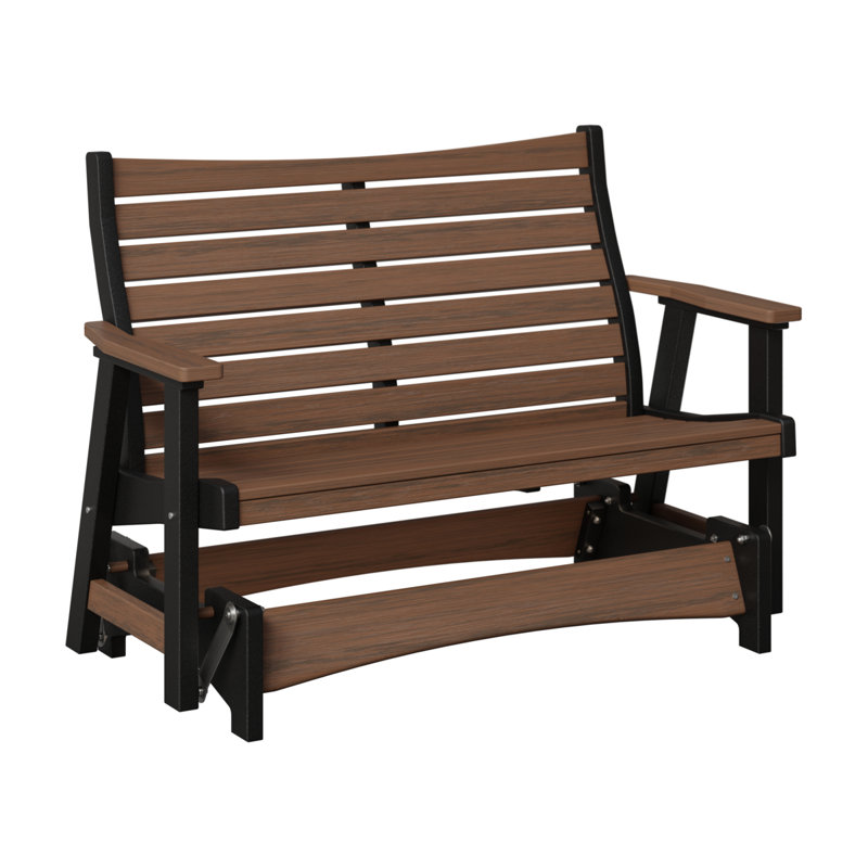 Berlin Gardens Bristol Premium Double Glider, Brazilian Walnut Top/Black Base