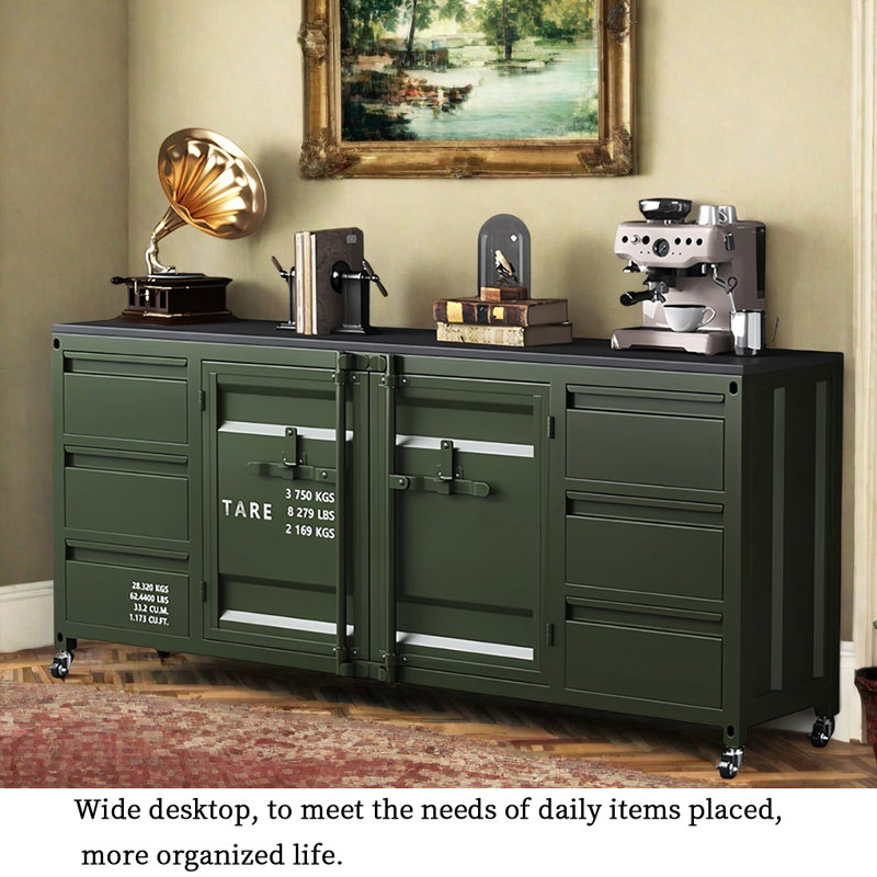 Armoire de style industriel rétro, Vert