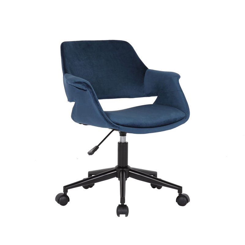 Colette Velvet Office Chair, Blue