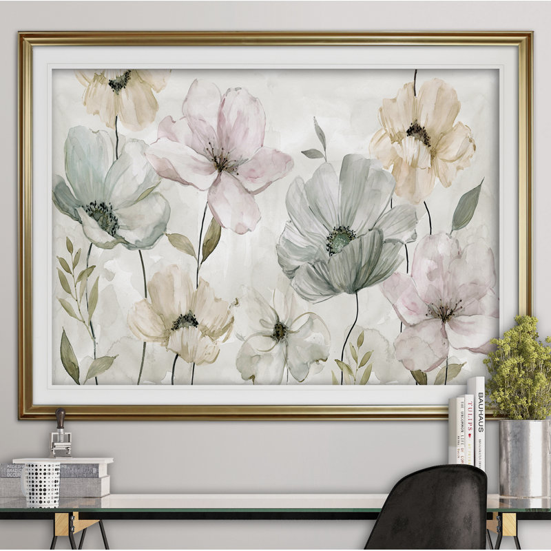 Ameelah Garden Greys - reproduction de cadre photo, Or, H 20 po x l 24 po x P 1,5 po