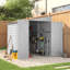 White Wall-Leaning Half-Slope Metal Tool Shed