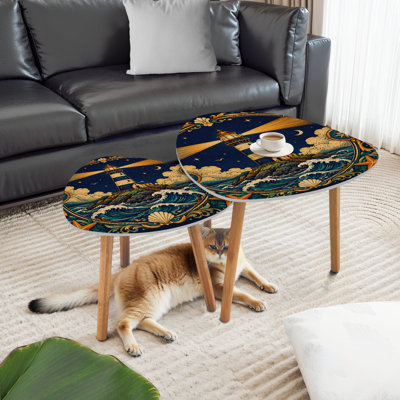 Ensemble de 2 tables basses gigognes Triangle
