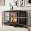 Cage décorative rustique pour animaux de compagnie, cage pour chien 38,9 po avec 2 portes coulissantes et cadre en fer épais