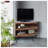 Fan Shape Reclaimed Wood Corner Media Table for Living Room Wise Use Your Space