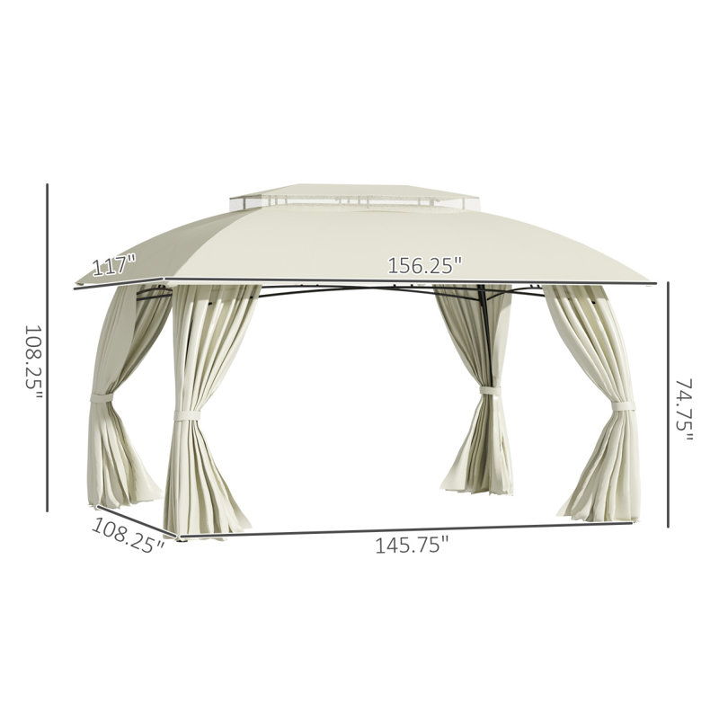 Extérieur 13 pi L 10 pi. D Pavillon de jardin en acier