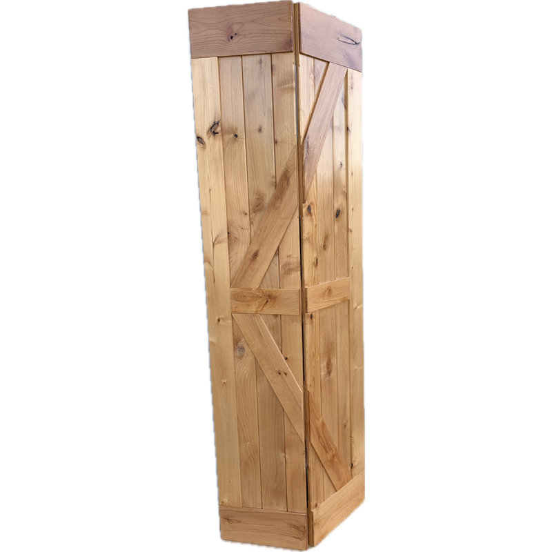 Unfinished Wood Panel Bi-Fold Barn Door with Folding Installation Hardware, 25,5 po x 84 po, Gloss, 2