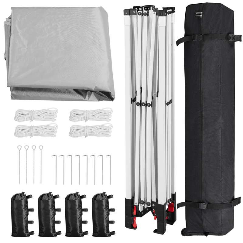 10x10 Pop Up Canopy Tent with Vent Instant Sun Shelter Canopy with Wheeled Bag, Gray