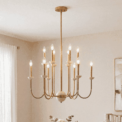 Oakhurst 12-Light Chandelier in Antique Gold