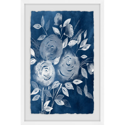 Cyanotype Roses I 1 Piece Single Picture Frame Painting