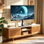 Meuble télé de table 40-75 po, piédestal réglable en hauteur avec pivotement à 45 °