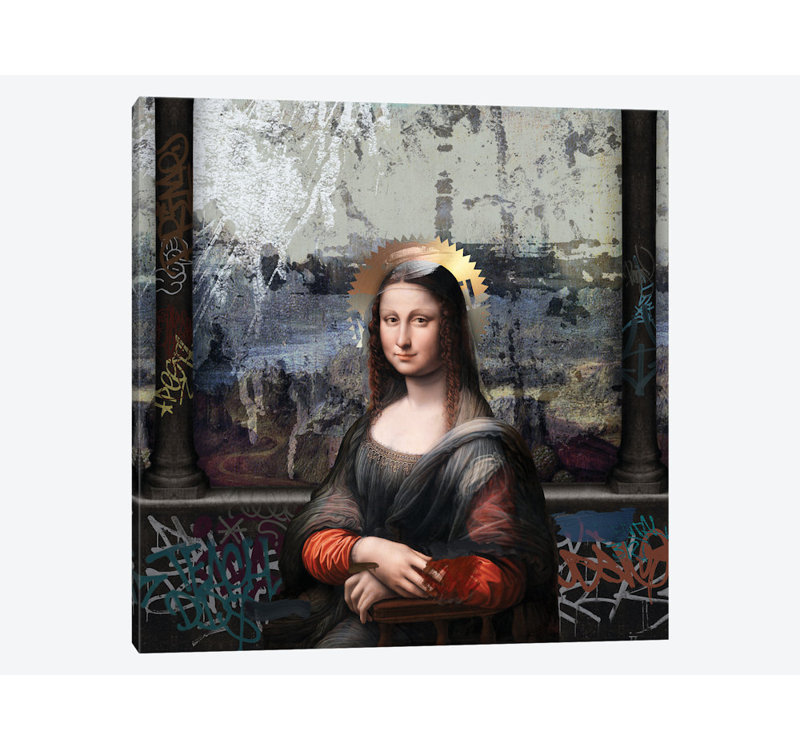 «Gioconda», impression sur toile, H 37 po x l 37 po x P 1,5 po, Toile tendue, Pas de tapis