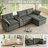119" L-Shaped Oversized Corduroy Modular Sectional Sofa With 1 Ottoman And Multi Functional Console, 4-Seater Upholstered Couch With Usb And 2 Cup Holder,-910930100