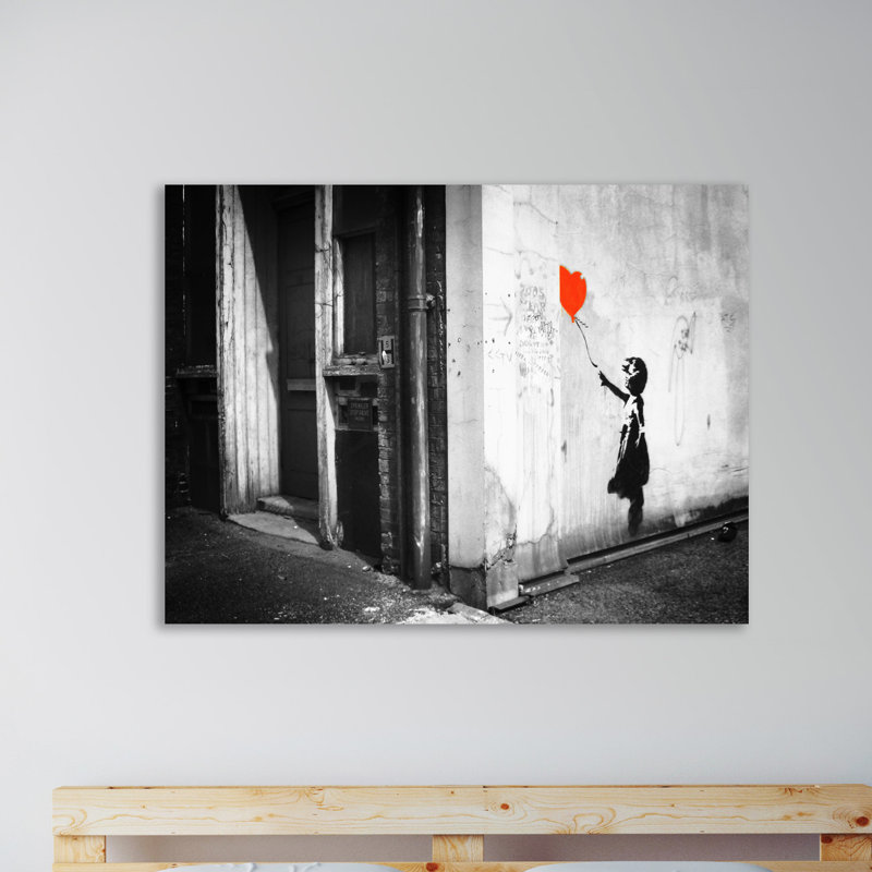 Balloon Girl On Wall by Banksy - Wrapped Canvas Print, 30cm H x 41cm W x 4cm D