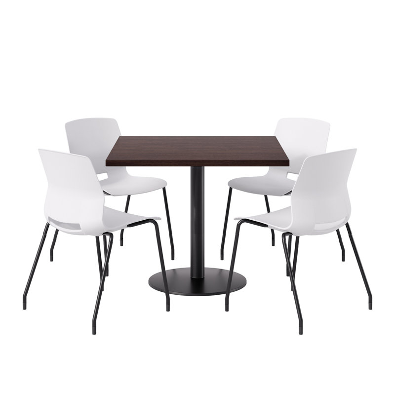 Ensemble repas pour 4 personnes à hauteur de bar, H 41 po x L 36 po x l 36 po, Blanc / noir, Espresso