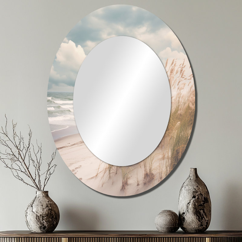 Miroir mural ovale blanc, 40 po x 30 po
