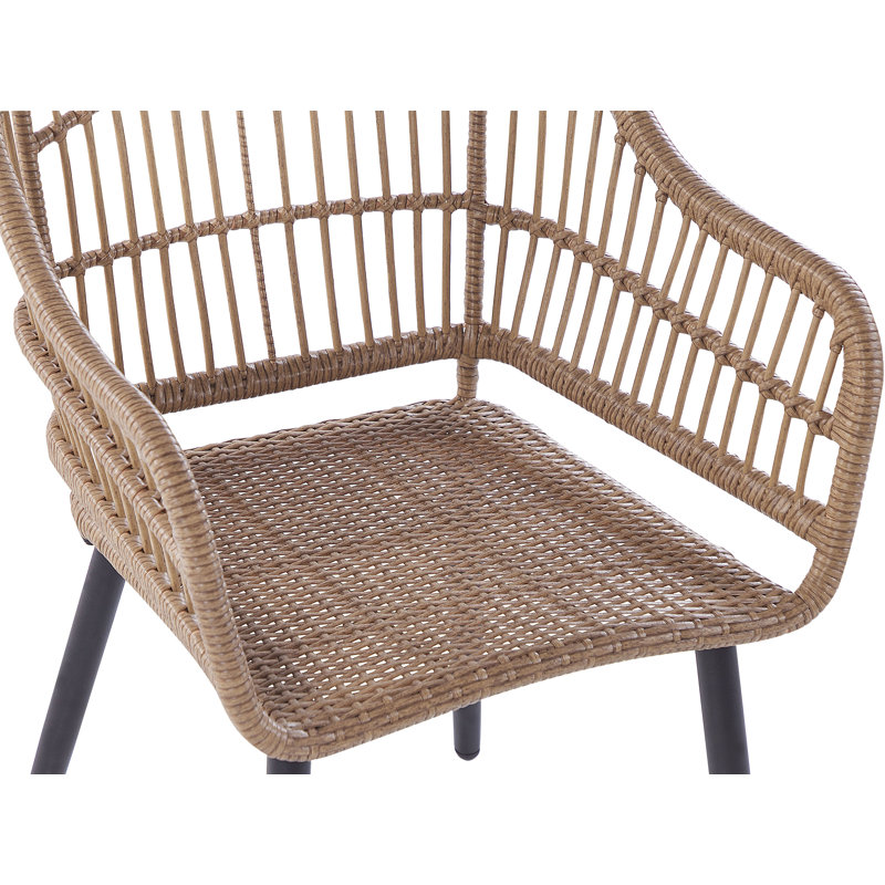 Bertille 6 - Person Wicker Patio Dining Set with Oval Table , Cushions Included