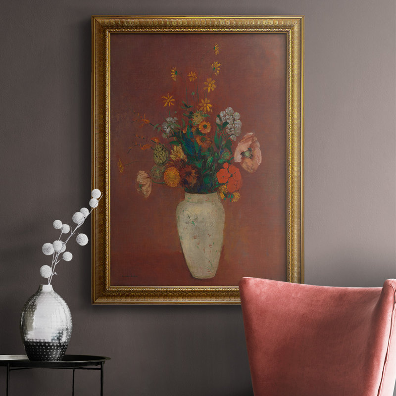 Bouquet dans un vase chinois, toile de qualité supérieure, prête à être accrochée, H 36 po x l 24 po x P 2,5 po