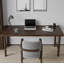 Bureau d'écriture rectangulaire en bois massif brun noisette-815468182