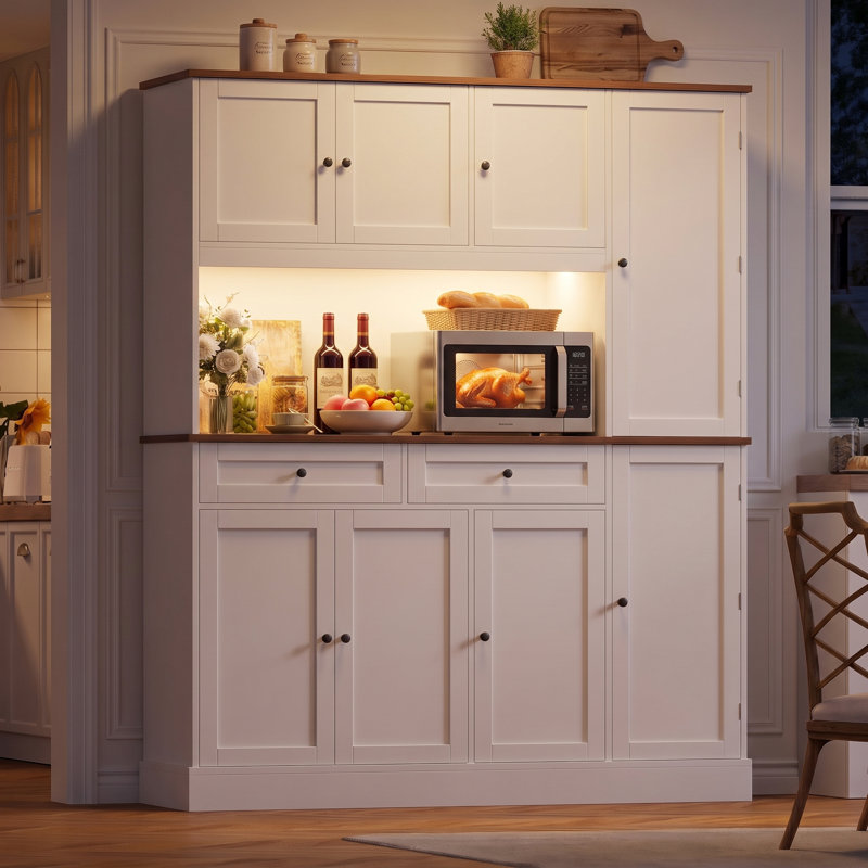 Garde-manger de cuisine Arryanna 72,8'', White/Brown