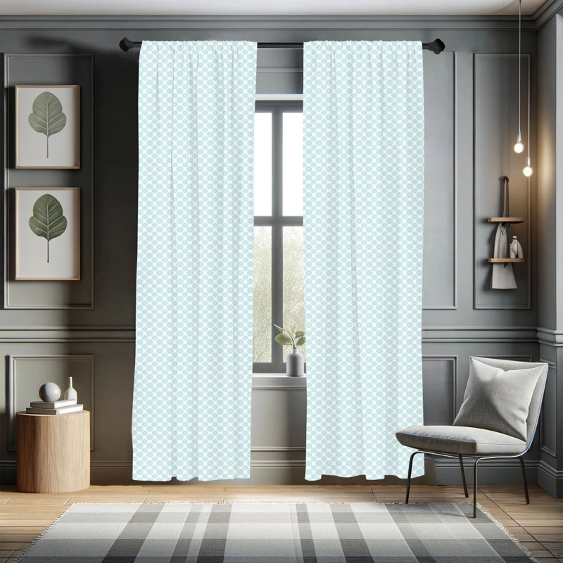 Elliptical Shapes Semi-Sheer Rod Pocket Curtain Panels, 28" x 84"