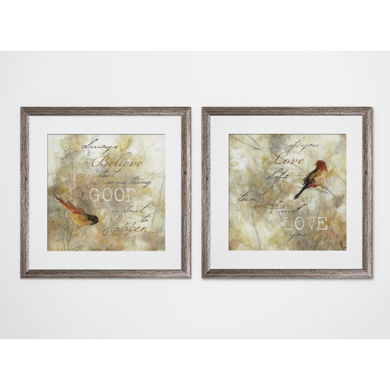 « nature notation », ensemble de 2 reproductions d’impressions encadrées, Cadre brun