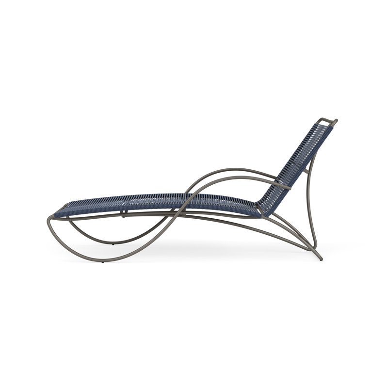 Walter Lamb Outdoor Chaise Lounge, Marine/Mica