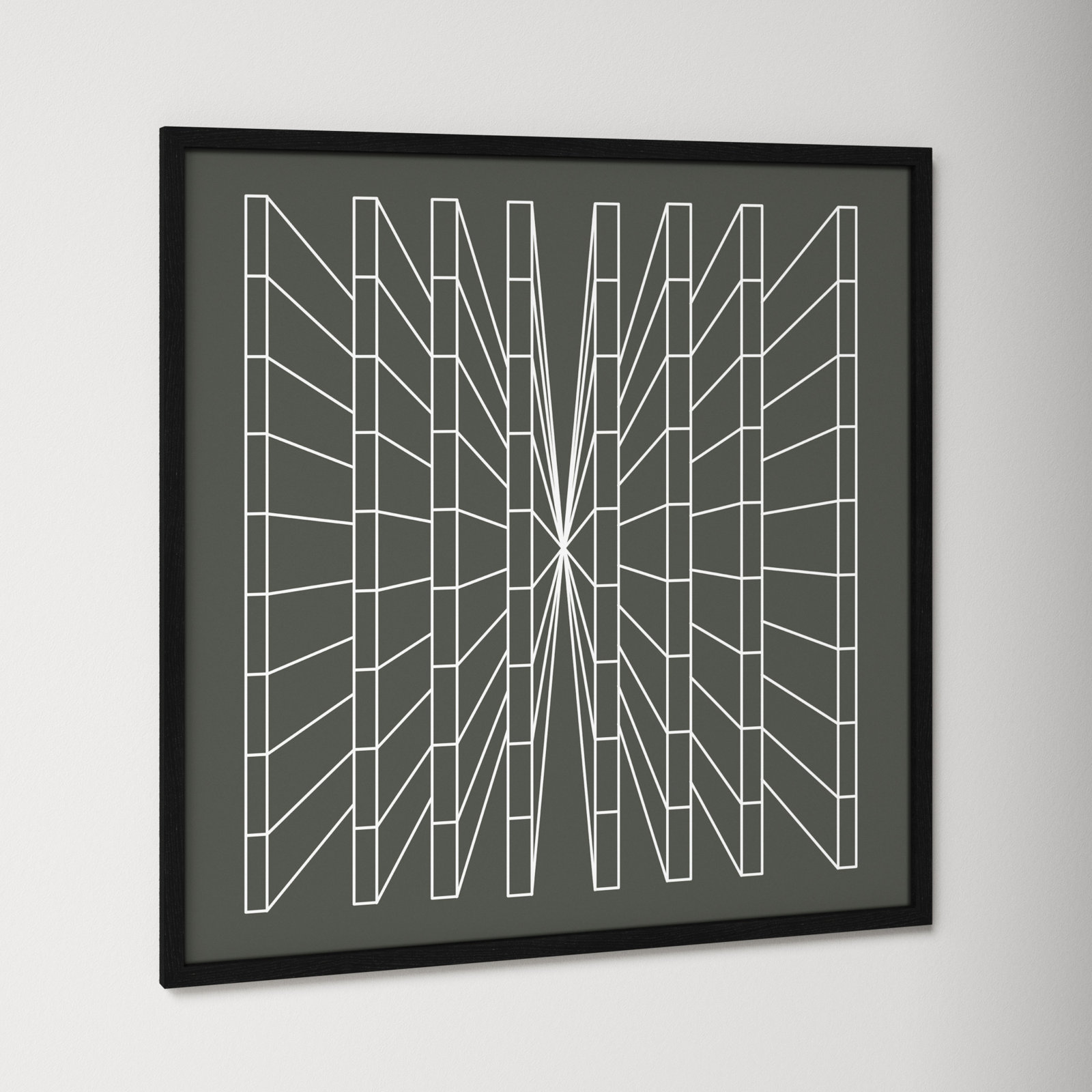 Olive Perspective by Sandi Hauanio, Black Wood Grain, 27.5" H x 27.5" W x 0.75" D
