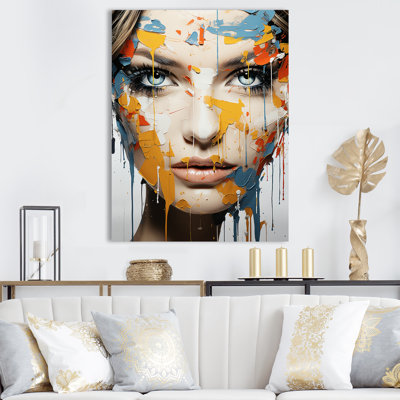 Encre liquide, portrait de femme graffiti II - mode femme, art sur toile