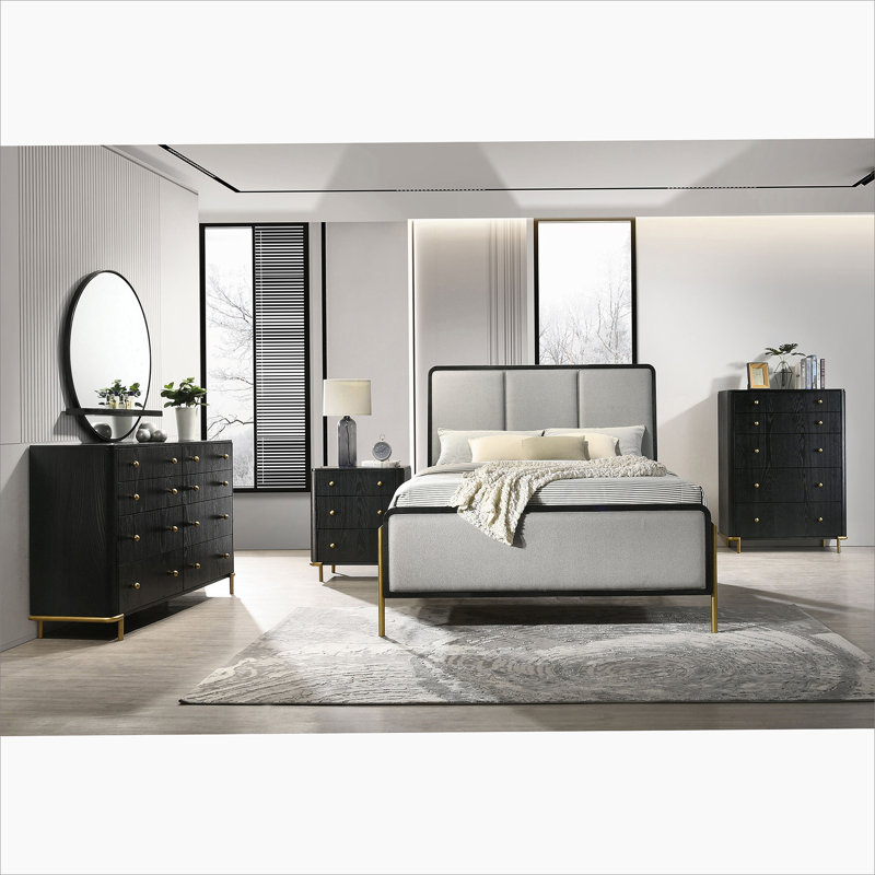 Ensemble de chambre à coucher 5 pièces Black and Gray