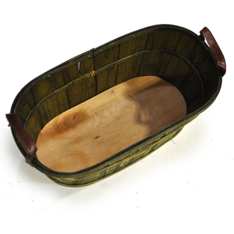 Panier en bois massif Ochong Woodchip, Vert