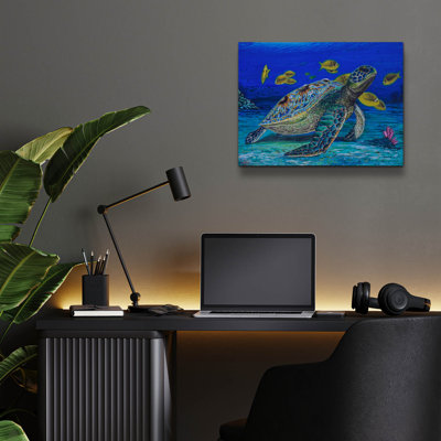 Beachcrest Home ™ «Turtle Tale» par Martin Nasim, art mural en verre acrylique