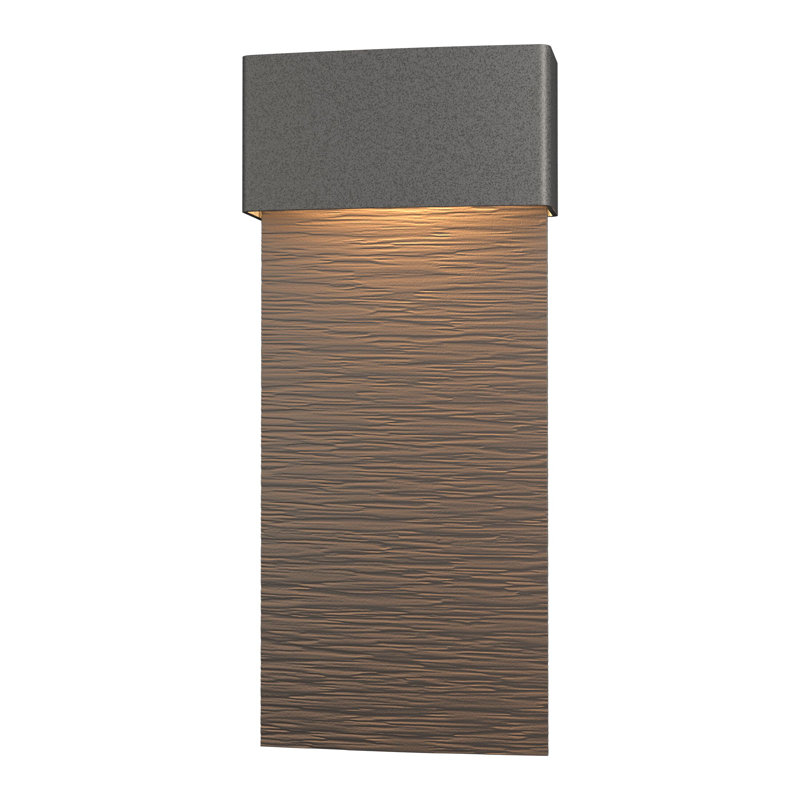 Stratum Integrated LED Outdoor Flush Mount, Coastal Natural Iron, 21.8" H x 9.5" W x 3.7" D, Coastal Dark Smoke
