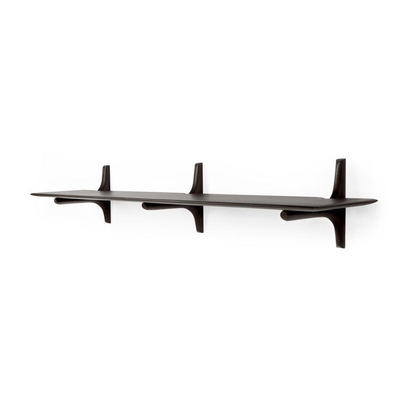 PI Mahogany Solid Wood Bracket Shelf, 11" H x 66" W x 14" D