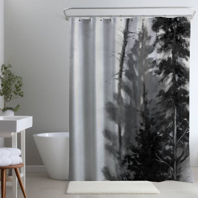 Shower Curtain LA64 – Polyester Shower Curtain, Dye Sublimation Print, 71" W × 74" L