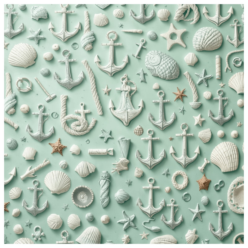 Coussins Shells Anchors Rope Seashells, 26 x 26 pouces