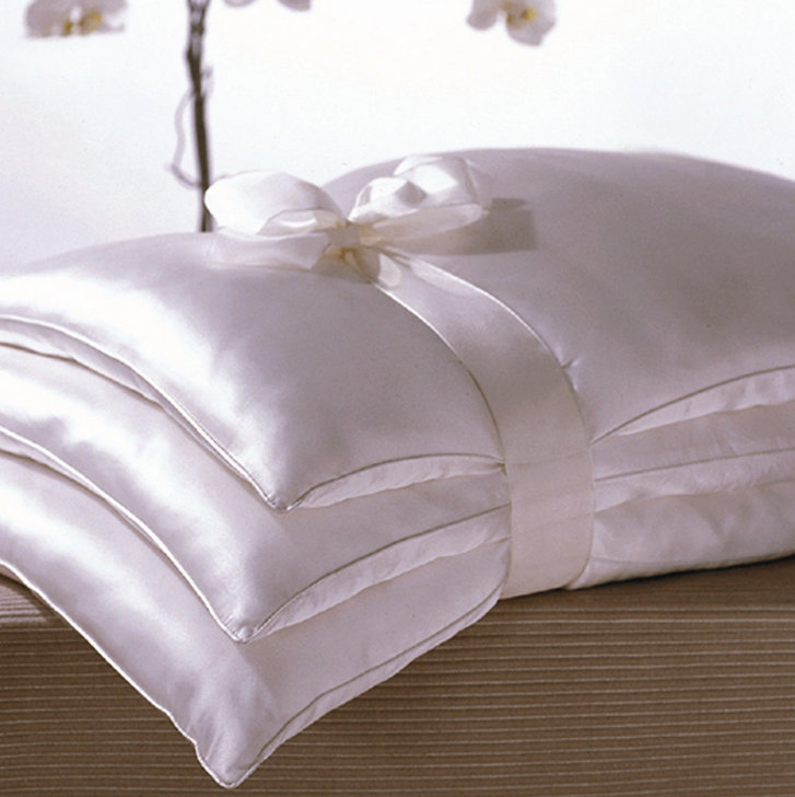 Luxurious White Silk Charmeuse Queen Pillow