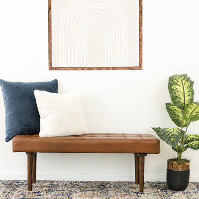Banc en cuir véritable Ellar