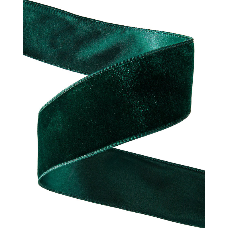 910cm Solid Colour Velvet Ribbon, Sage Green