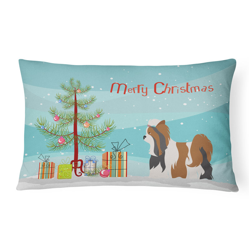  Coussin décoratif intérieur / extérieur Biewer Terrier Christmas