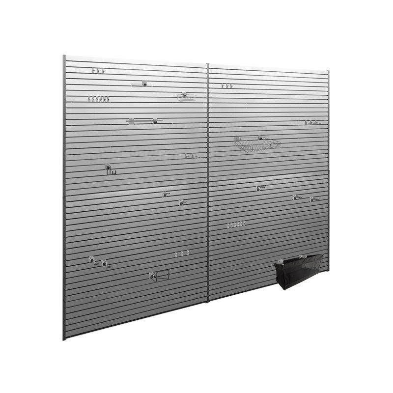 Garage Silver 160 SQ. Pi. Ensemble de lattes en PVC avec crochet de verrouillage 40 pièces, Argent argent