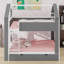 Lit superposé House avec tiroirs de rangement, tablettes et bande lumineuse, design moderne-438960157-438578895