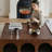Solid Wood Coffee Table with Arch Design