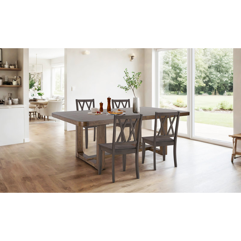 Chaise d'appoint en bois massif, Gris