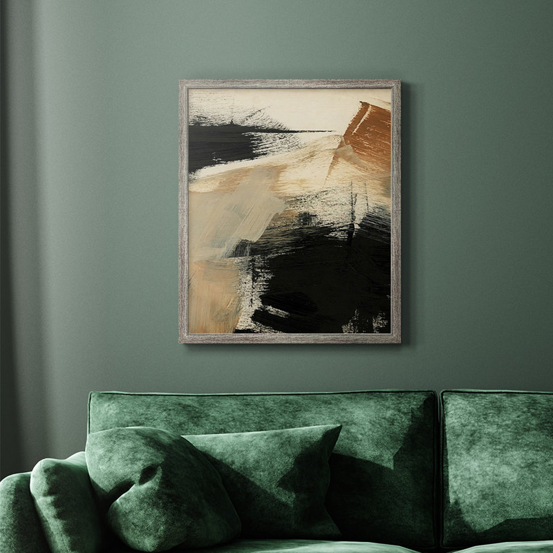 Toile encadrée de qualité supérieure Baked Paintstrokes III - prête à être accrochée, Argent patiné, H 24 po x l 20 po