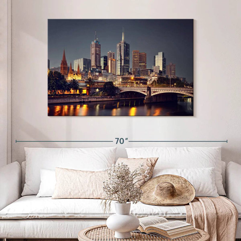 Rorry Melbourne Night Skyline, 32" H x 48" W